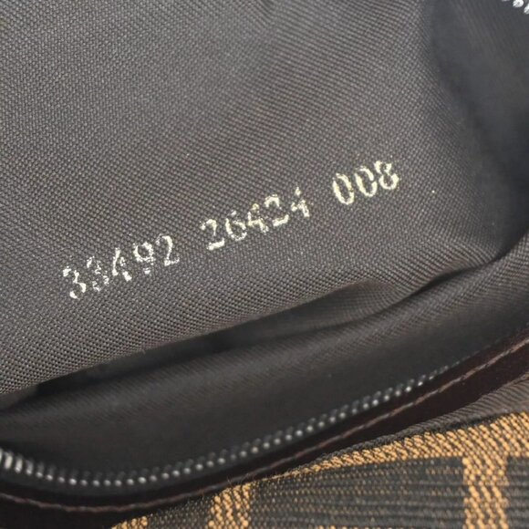 FENDI Logo Mamma Zucca Pattern Shoulder Bag Canvas Leather Brown Italy 662RH389 - Picture 11 of 16